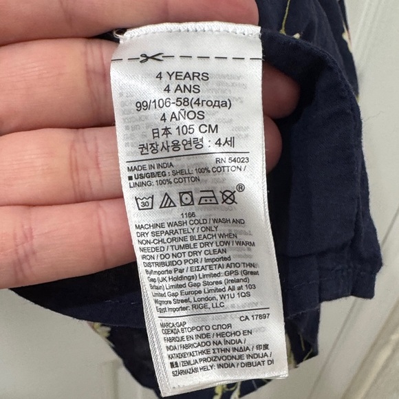 GAP Kids Floral Dress in Navy and Pink - Picture 7 of 7